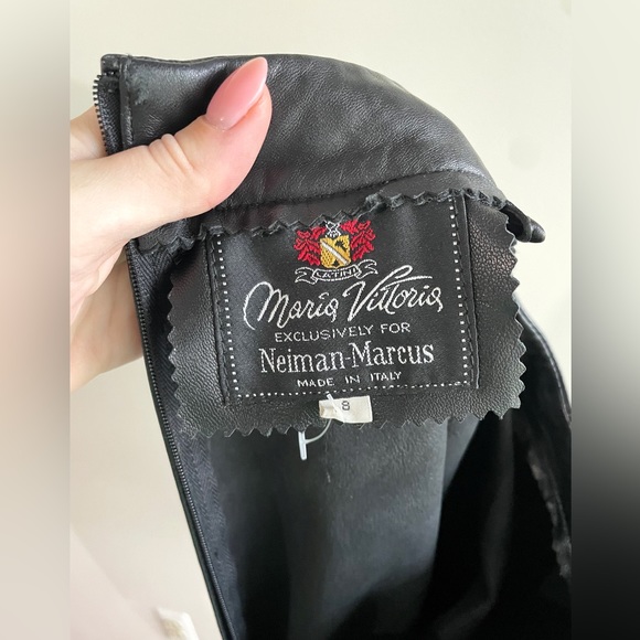 Mario Vittorio for Neiman Marcus Leather Top Quarter Sleeve Size 8 - Picture 3 of 12